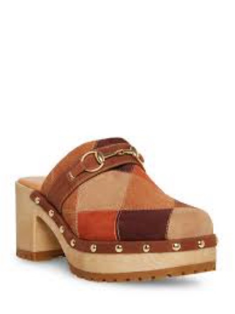 Madden Girl Sigrid-P Patchwork Suede Clogs 9.5